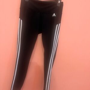 Adidas Kids Leggings in Black with White Accents